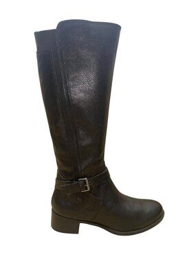 Naturalizer Women’s Black Leather Zippered Knee-High Riding Wynnie Boots Size 8M